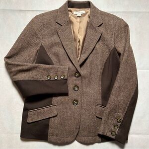 Cold water Creek brown tweed blazer size 14P